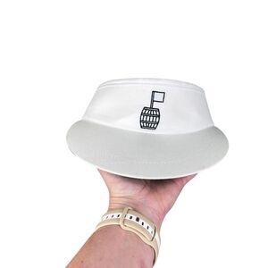Vintage Town Talk Hat Visor Strap Back One Size White Green Barrel Golf Mens